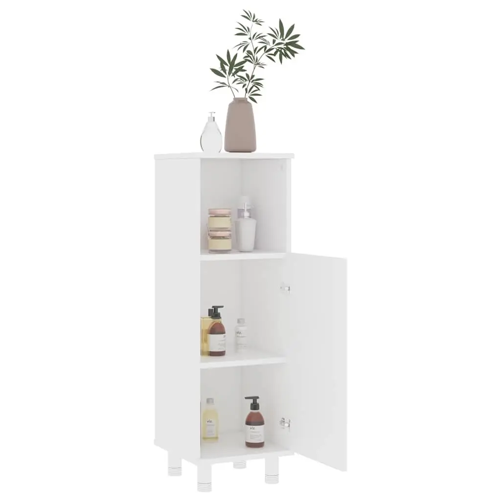 Bathroom Cabinet Storage Cupboard 3 Compartments 1 Door White Engineered Wood