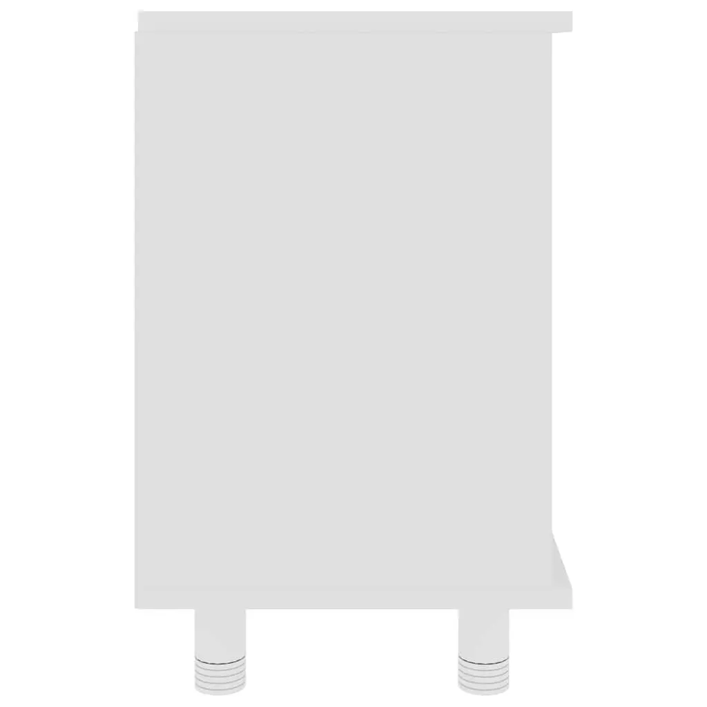 Bathroom Storage Cabinet White Engineered Wood Cupboard 7 Compartments Door