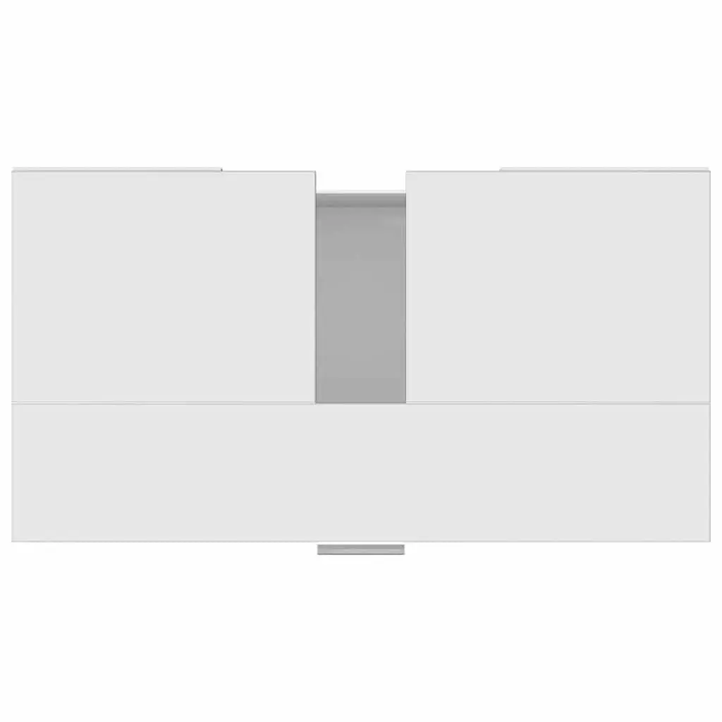 Bathroom Storage Cabinet White Engineered Wood Cupboard 7 Compartments Door