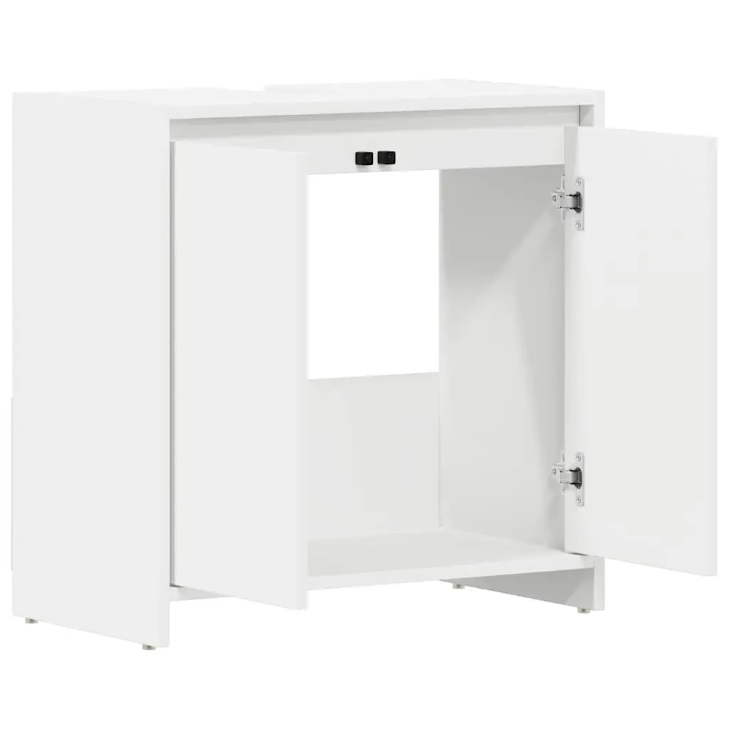 Bathroom Cabinet Storage Cupboard 60x33x61 cm White Engineered Wood 2 Door
