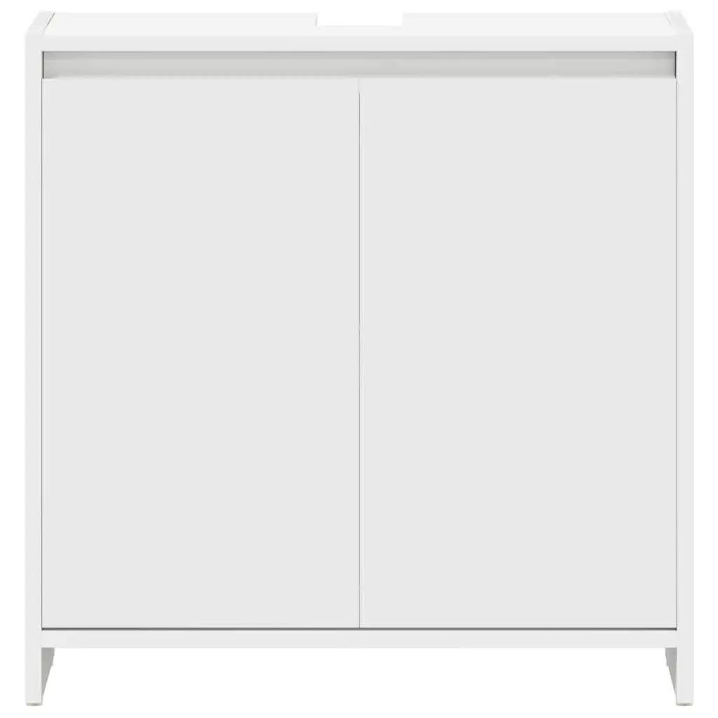 Bathroom Cabinet Storage Cupboard 60x33x61 cm White Engineered Wood 2 Door