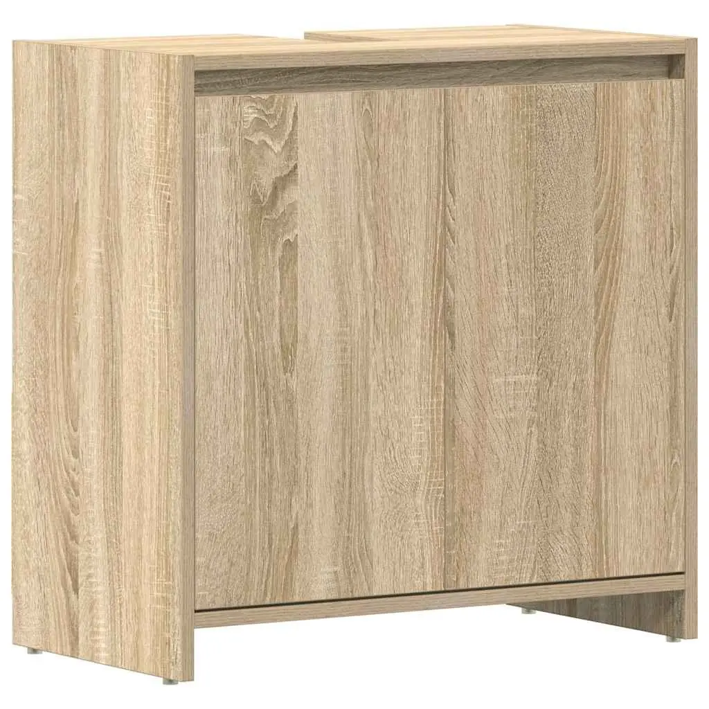 Bathroom Cabinet Storage Cupboard 60 x 33 x 61 cm Brown Engineered Wood