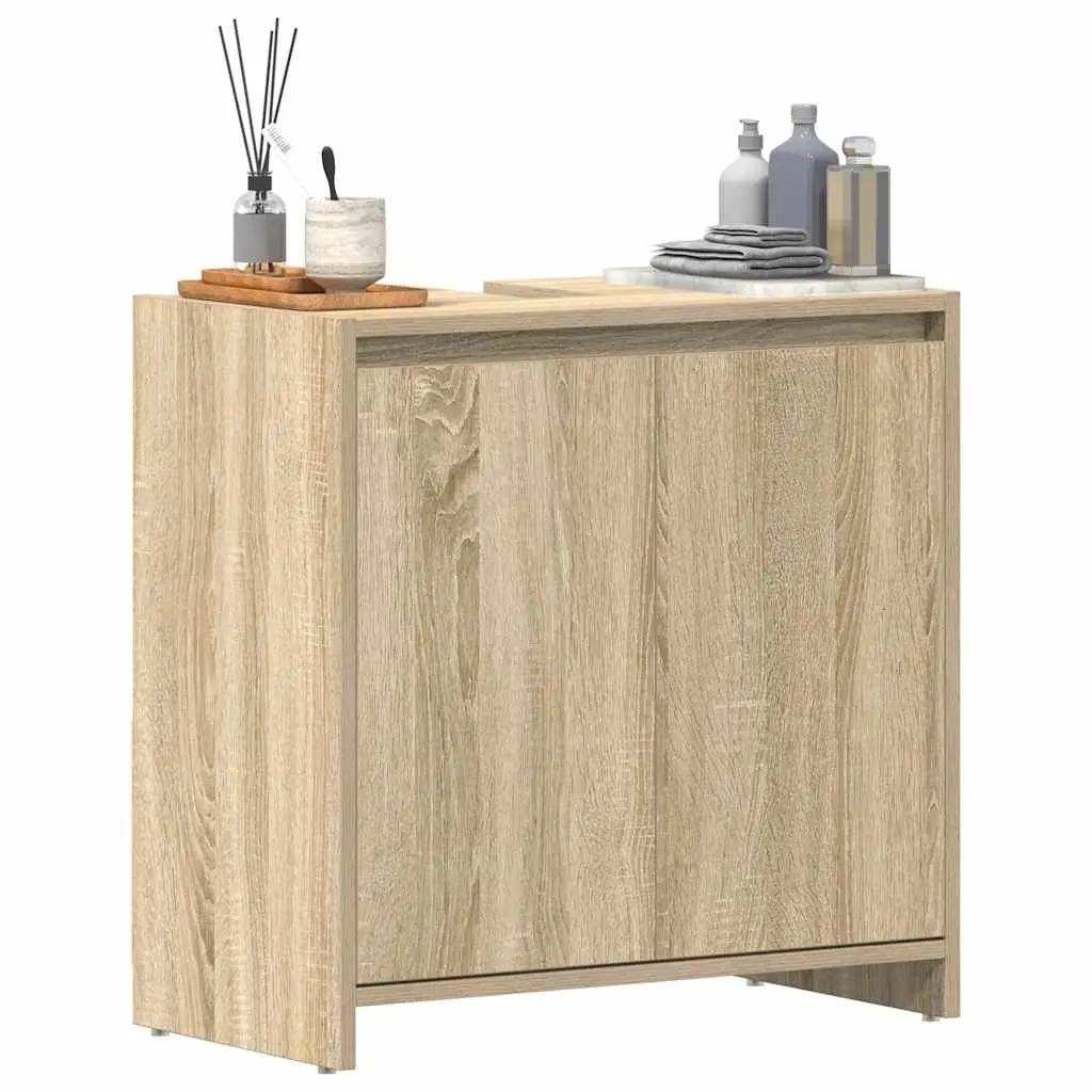 Bathroom Cabinet Storage Cupboard 60 x 33 x 61 cm Brown Engineered Wood