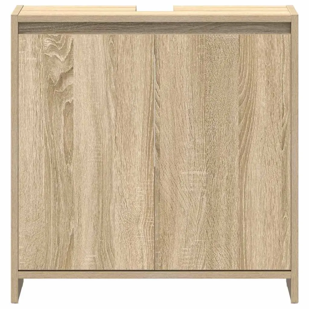 Bathroom Cabinet Storage Cupboard 60 x 33 x 61 cm Brown Engineered Wood