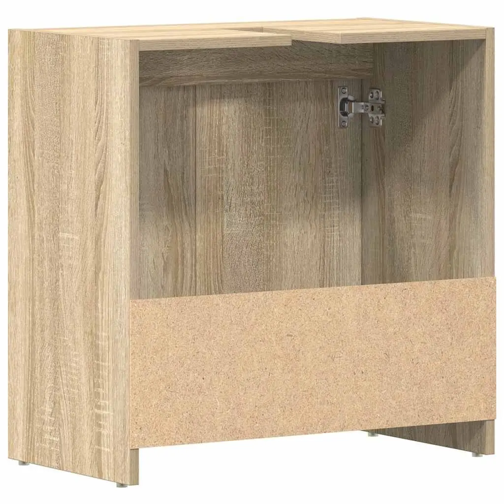 Bathroom Cabinet Storage Cupboard 60 x 33 x 61 cm Brown Engineered Wood