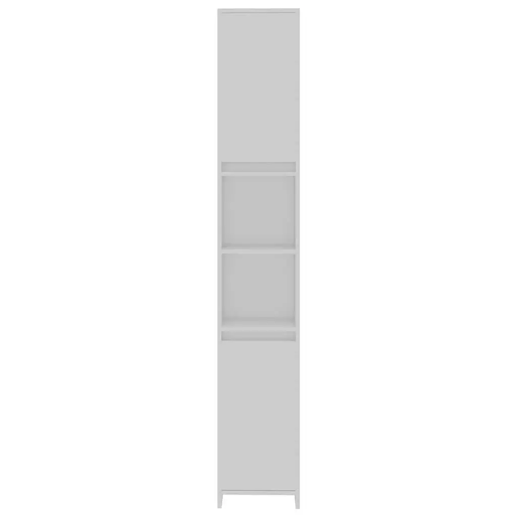 Bathroom Cabinet White Storage 6 Compartments 2 Doors Engineered Wood Cupboard