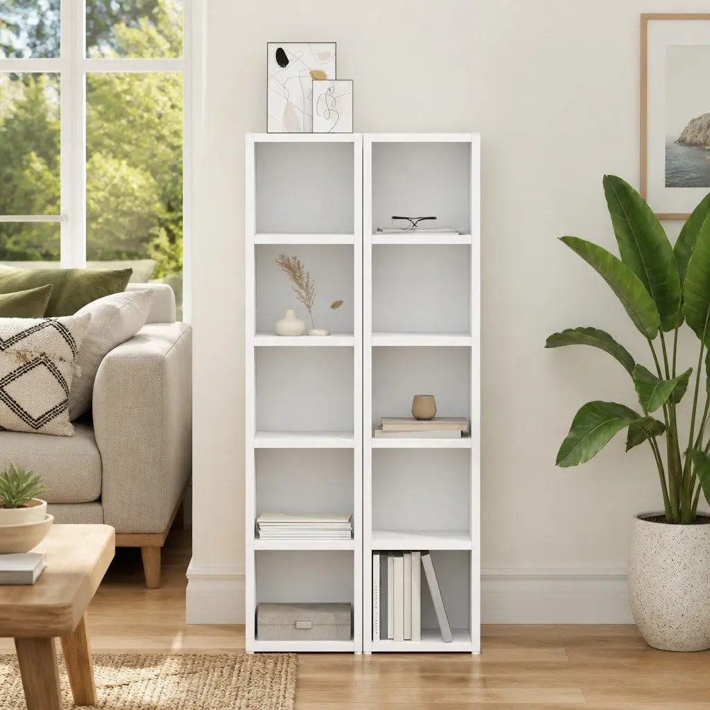 Slim CD Organizer Cabinet, 2-Pack, White Finish