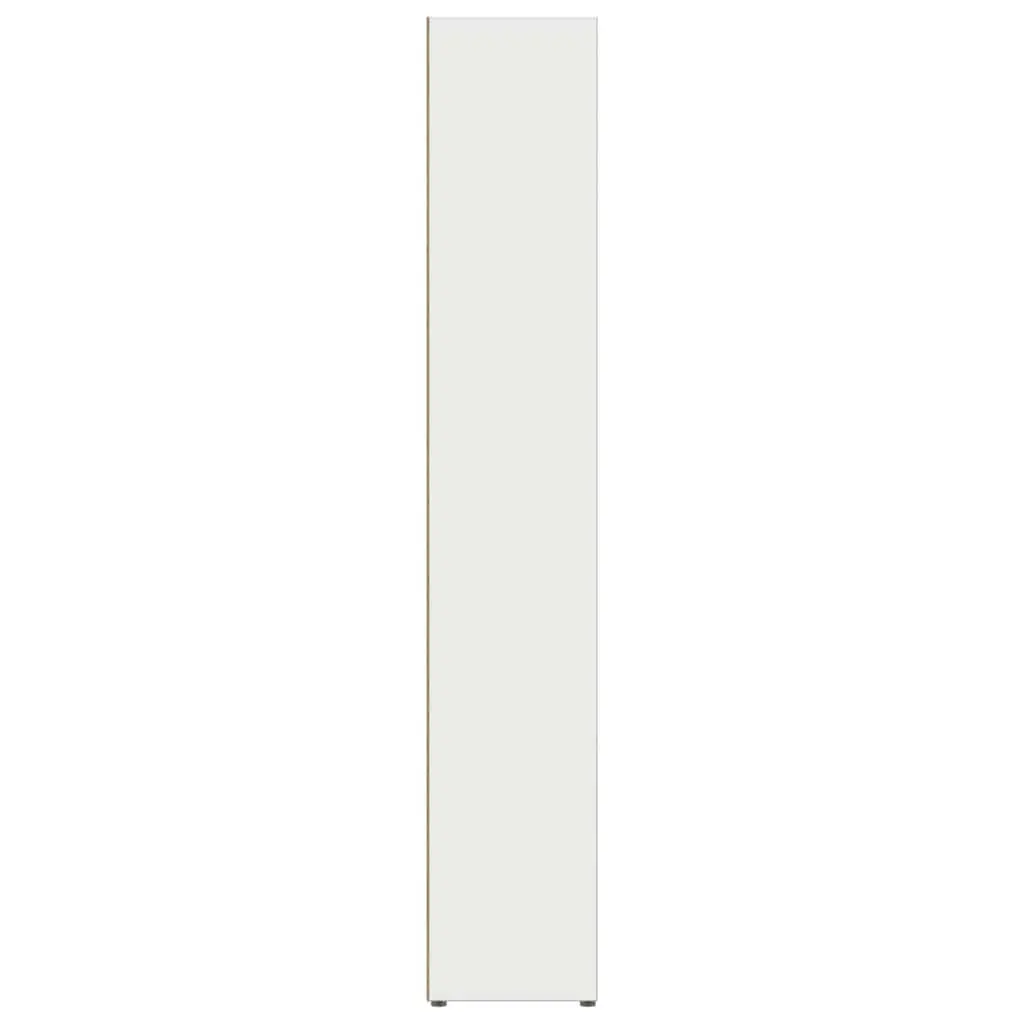CD Storage Cabinet Media Organizer 2 pcs Tall Slim White Engineered Wood