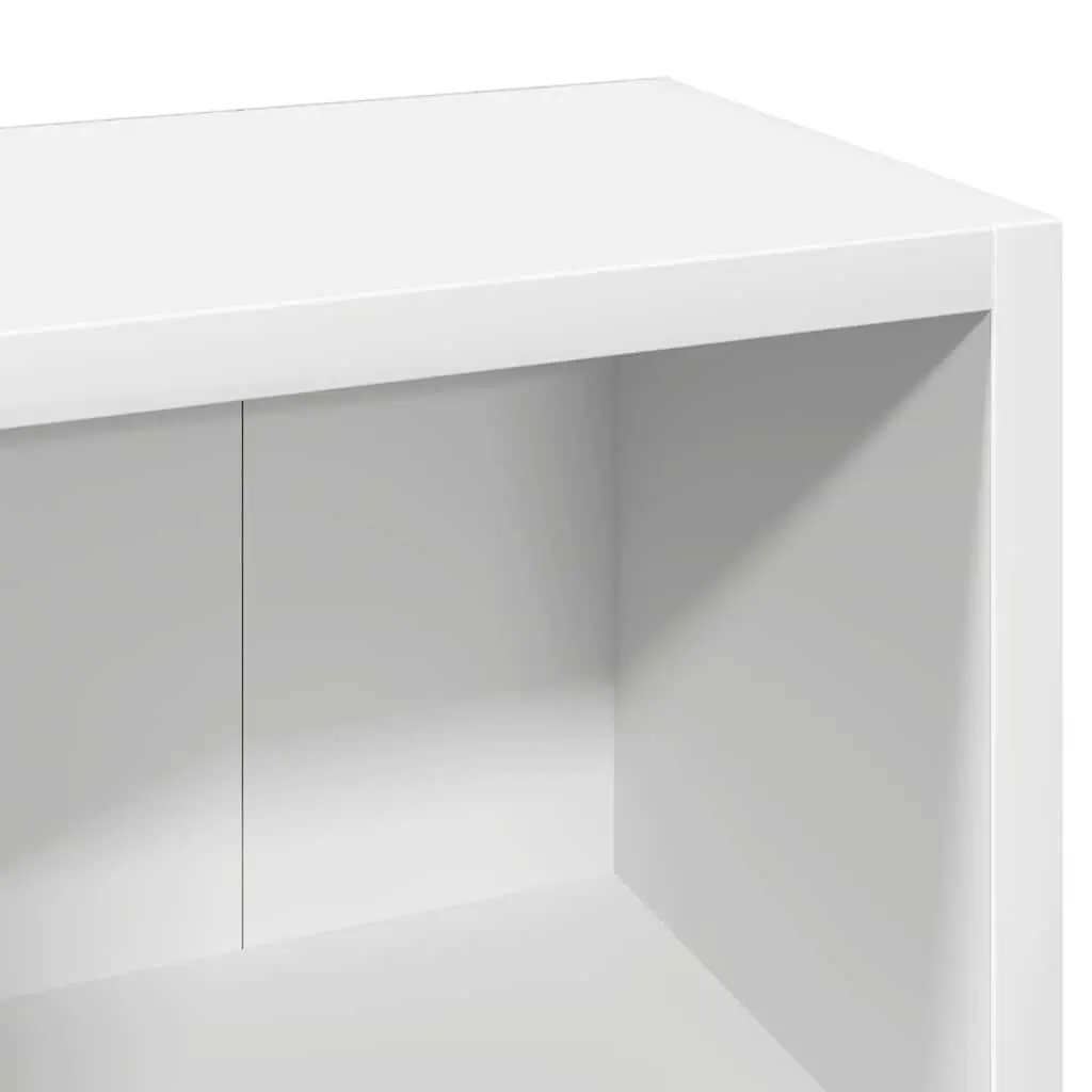 CD Storage Cabinet Media Organizer 2 pcs Tall Slim White Engineered Wood