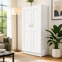 Practical White Book Cabinet with 4 Compartments