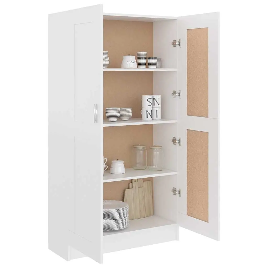 White Book Cabinet with 4 Compartments