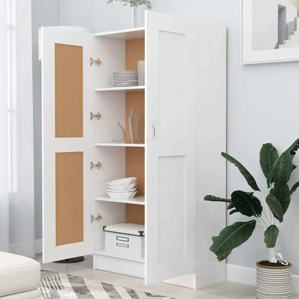 White Book Cabinet with 4 Compartments
