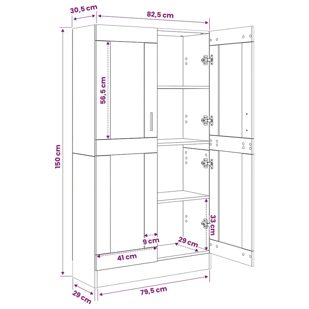 White Book Cabinet with 4 Compartments