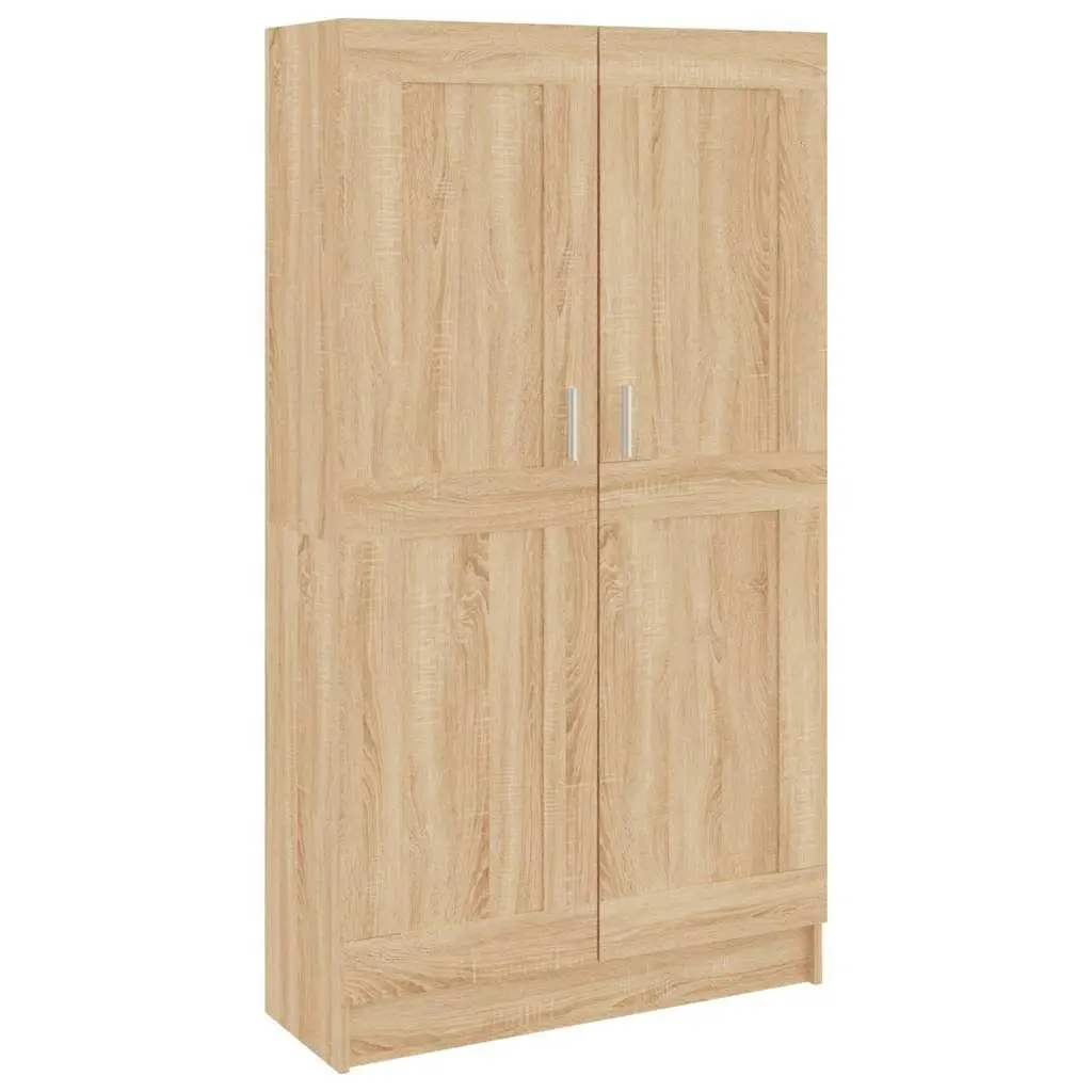Book Cabinet with Doors and Shelves 82.5x30.5x150 cm Brown Standing Storage Unit