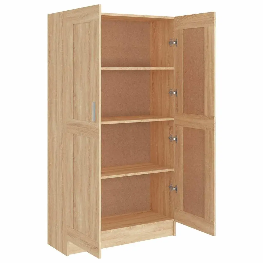 Book Cabinet with Doors and Shelves 82.5x30.5x150 cm Brown Standing Storage Unit