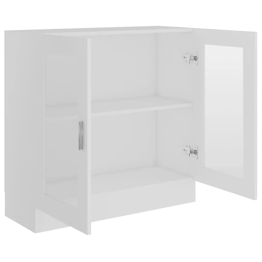 Vitrine Cabinet Storage Display Bookcase Unit with Doors White 82.5 x 30.5 x 80 cm