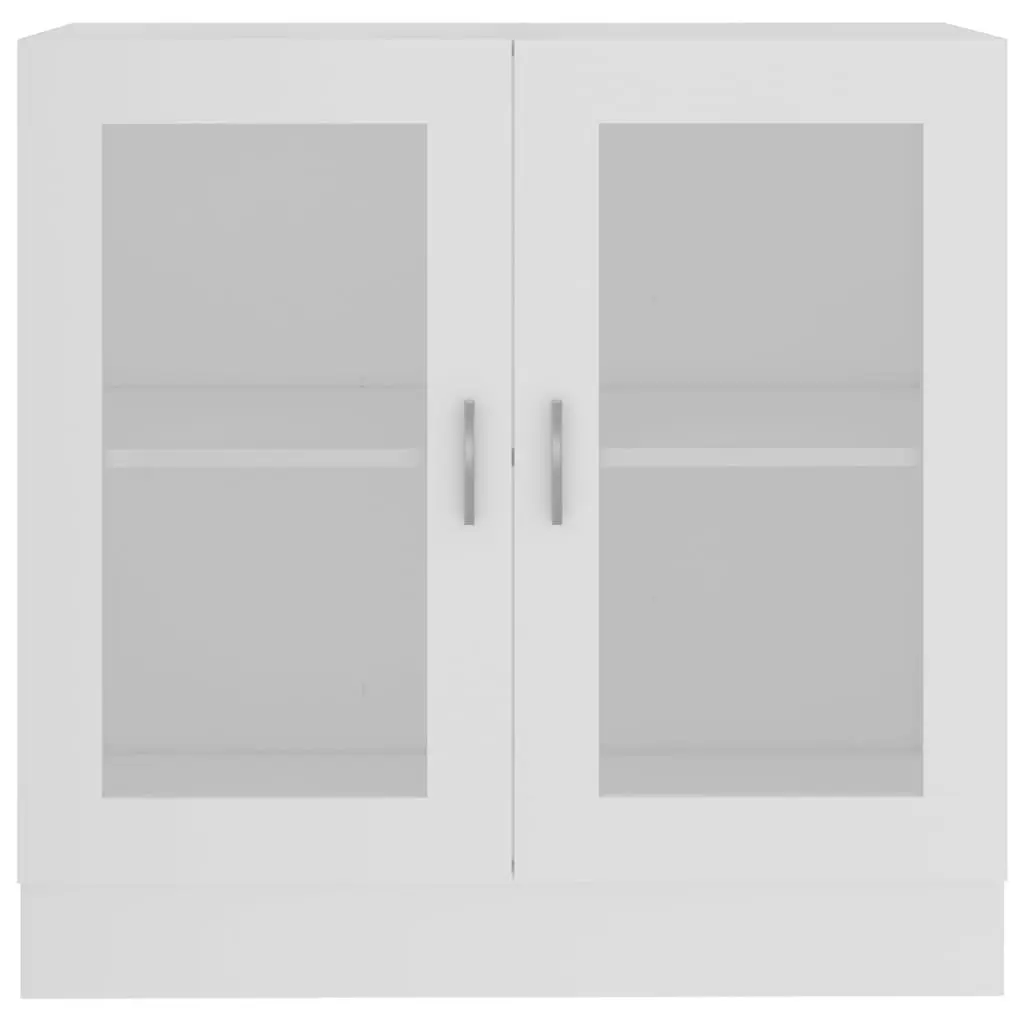 Vitrine Cabinet Storage Display Bookcase Unit with Doors White 82.5 x 30.5 x 80 cm