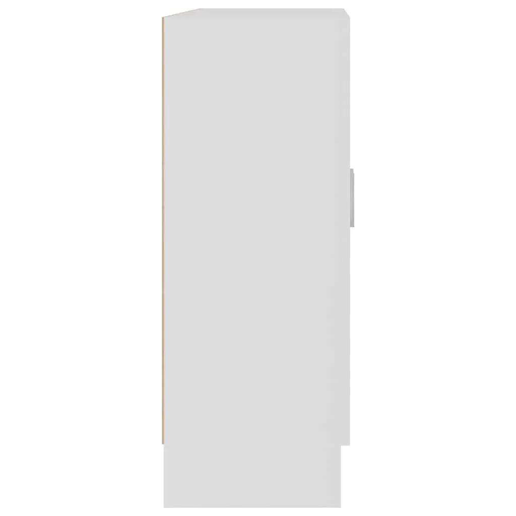 Vitrine Cabinet Storage Display Bookcase Unit with Doors White 82.5 x 30.5 x 80 cm
