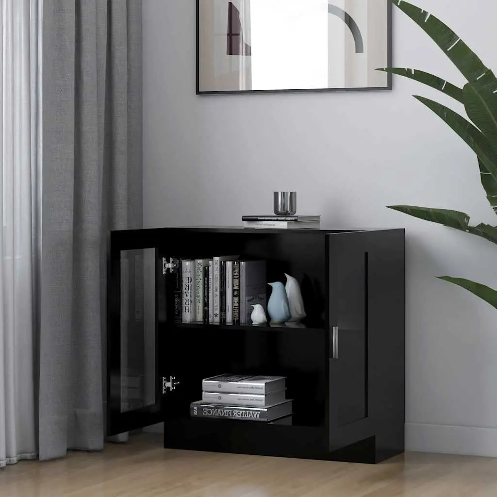 Black Display Cabinet with Ample Storage
