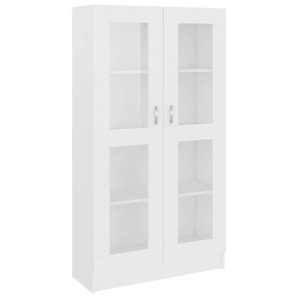 White Vitrine Cabinet Display Bookcase Standing Shelf Storage 82.5x30.5x150cm