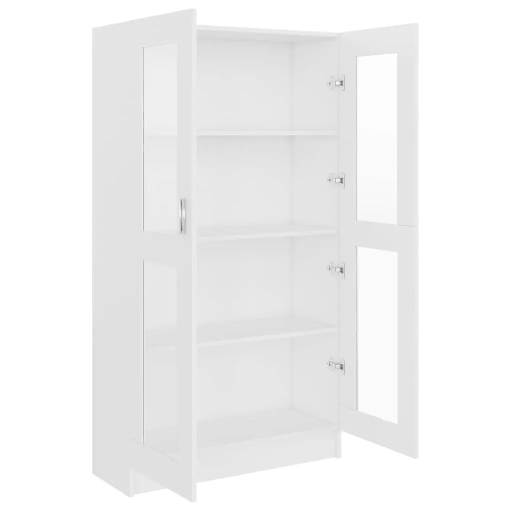 White Vitrine Cabinet Display Bookcase Standing Shelf Storage 82.5x30.5x150cm