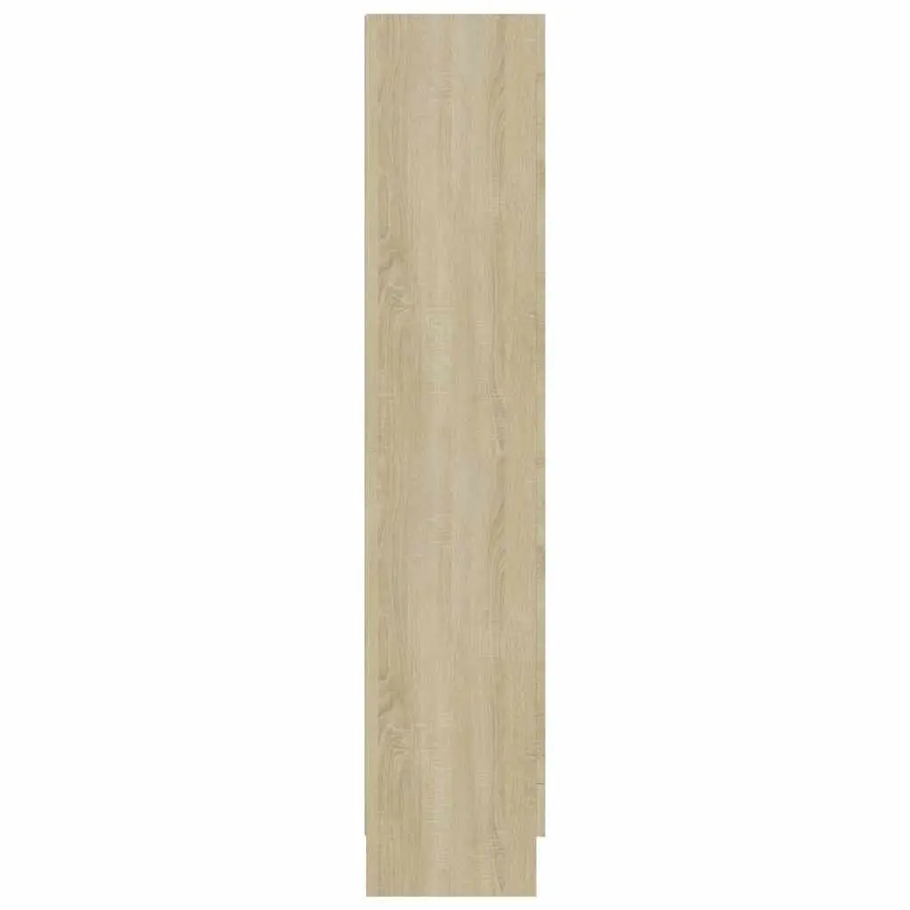 Vitrine Display Cabinet 82.5x30.5x150cm Brown Engineered Wood Bookcase Storage