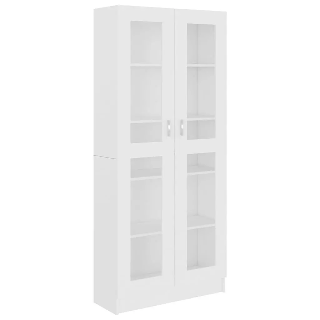 Vitrine Cabinet Storage Bookcase 82.5x30.5x185 cm White