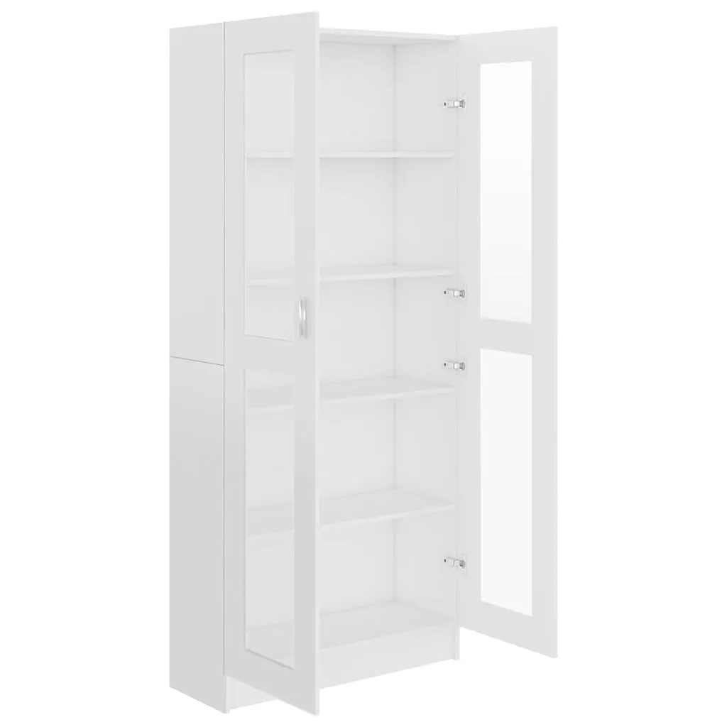 Vitrine Cabinet Storage Bookcase 82.5x30.5x185 cm White