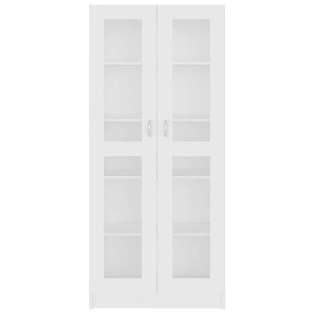 Vitrine Cabinet Storage Bookcase 82.5x30.5x185 cm White