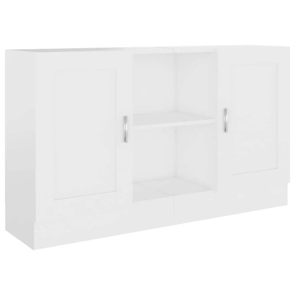 Sideboard Storage Cabinet 120cm White 2 Doors Compartments Engineered Wood