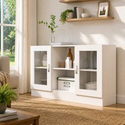 Practical White Vitrine Cabinet for Your Home