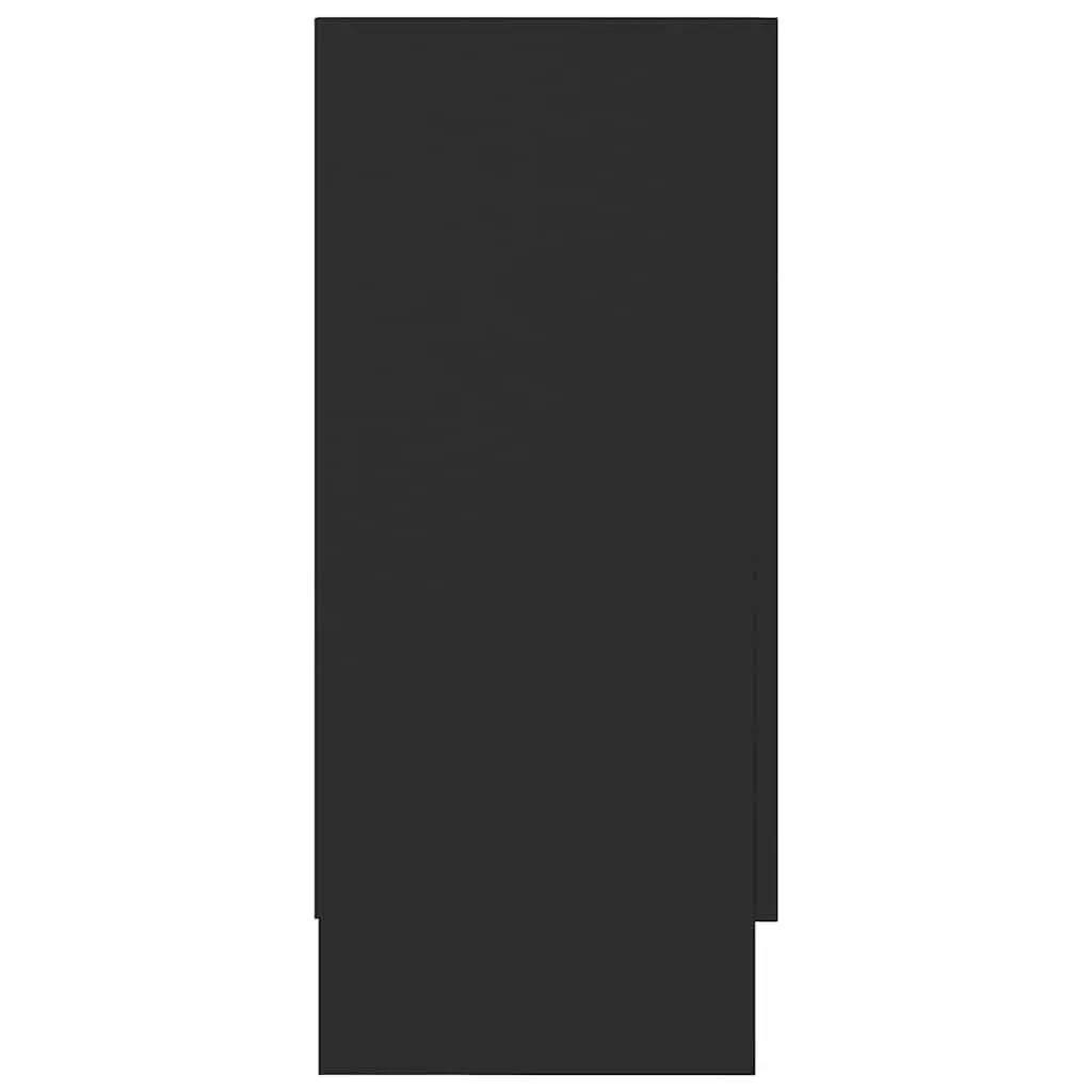 Vitrine Cabinet Storage Display Black 120 x 30.5 x 70 cm Engineered Wood