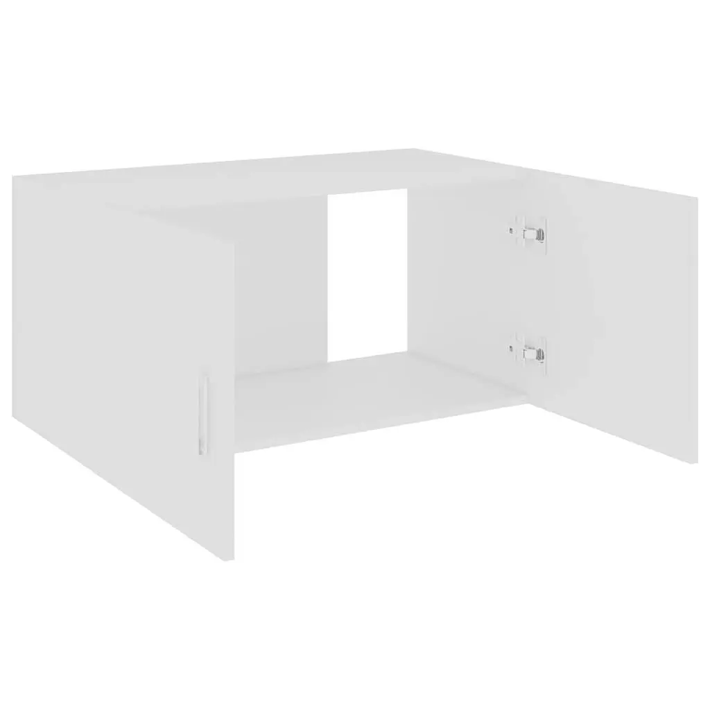 Wall Cabinet 80x39x40cm White Shelving Unit for Storage and Display with Doors