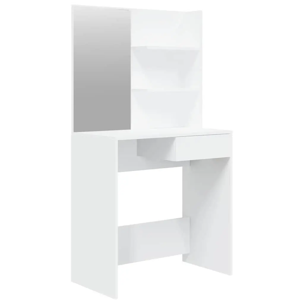 Dressing Table with Mirror Makeup Desk White Modern Furniture 74.5 x 40 x 141 cm