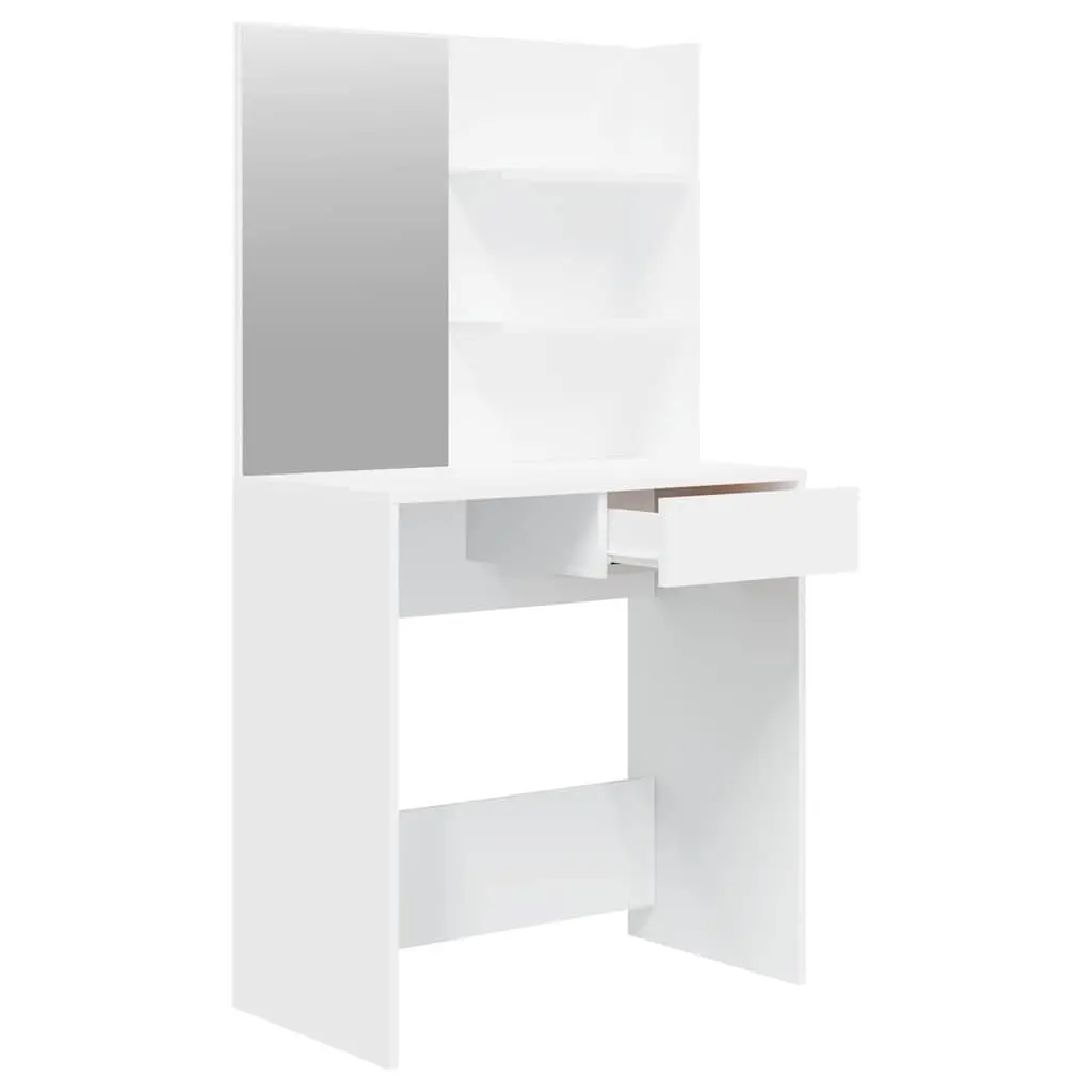 Dressing Table with Mirror Makeup Desk White Modern Furniture 74.5 x 40 x 141 cm