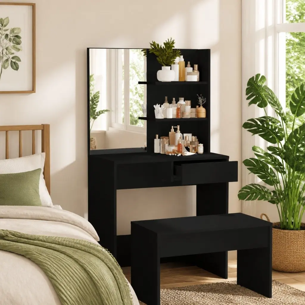 Black Vanity with Storage