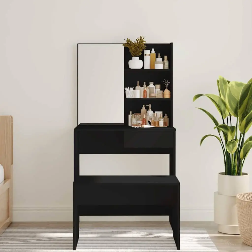 Black Vanity with Storage