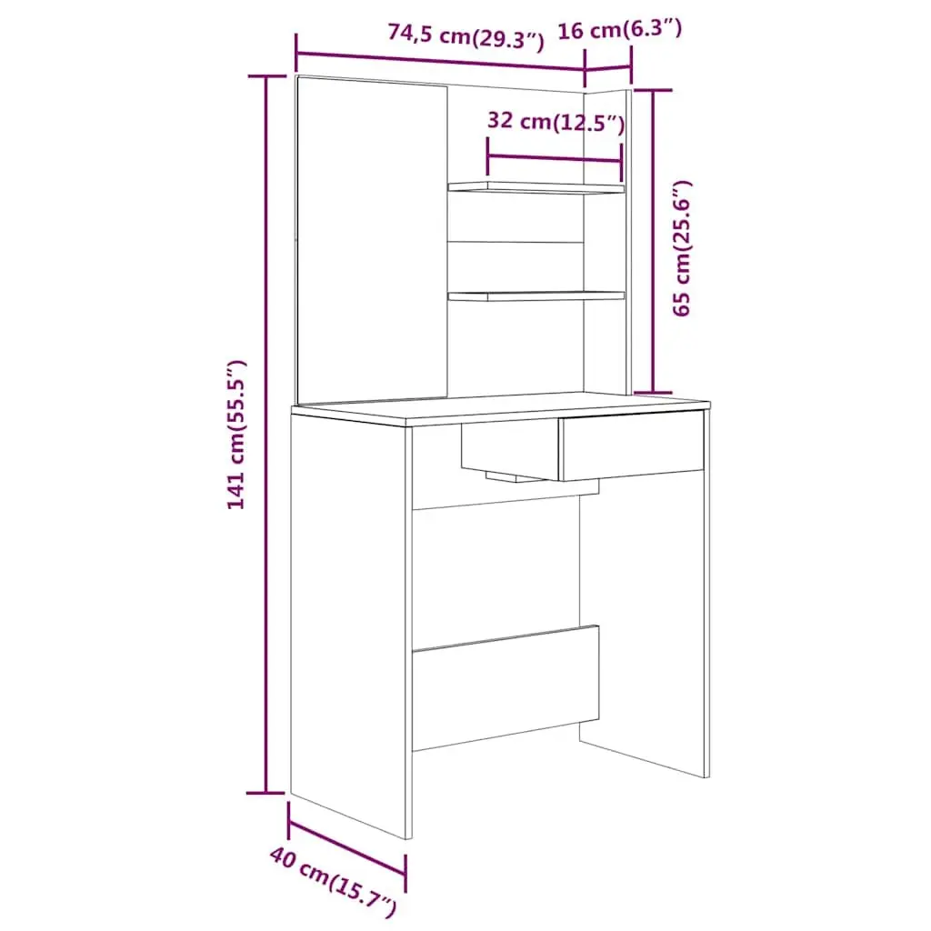 Black Vanity with Storage