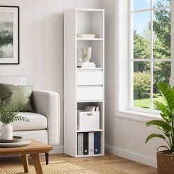 White Wall-Mounted Book Cabinet: Practical and Stylish