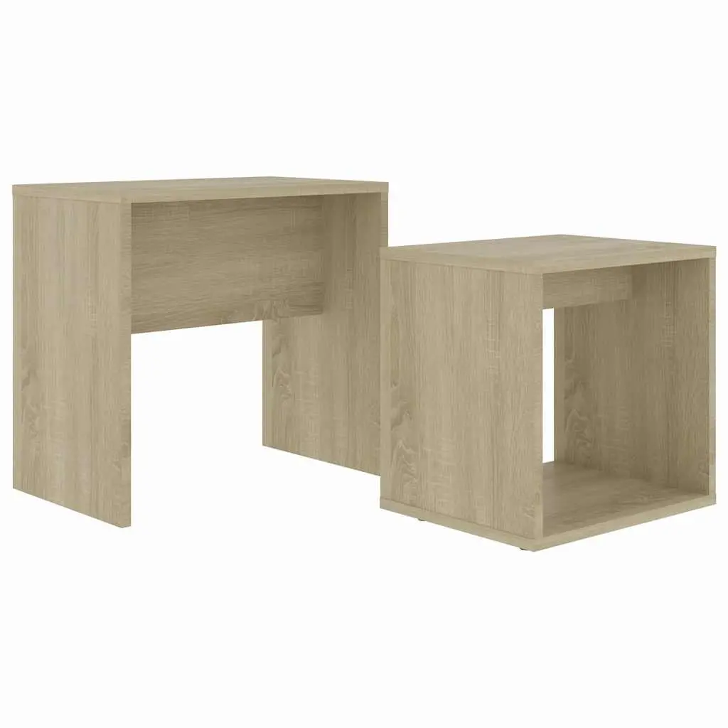 Coffee Table Set Nesting Tables Living Room Accent Furniture 2 Piece Brown Wood