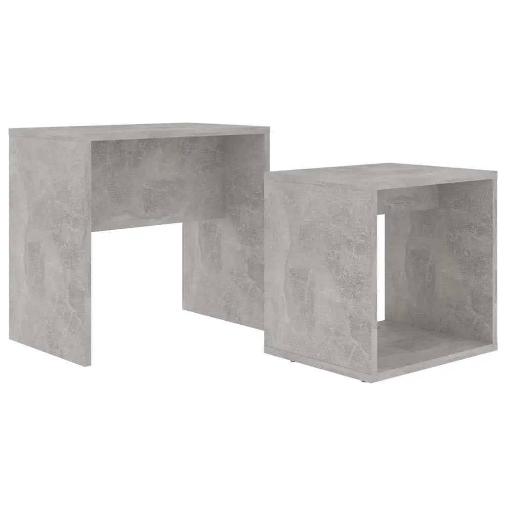 Coffee Table Set Nesting Contemporary 2 Piece Grey