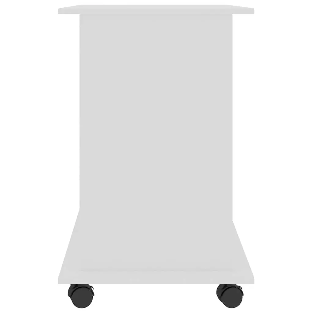 Computer Desk White 80x50x75cm Laptop Desktop Workstation with Keyboard Shelf and Castors
