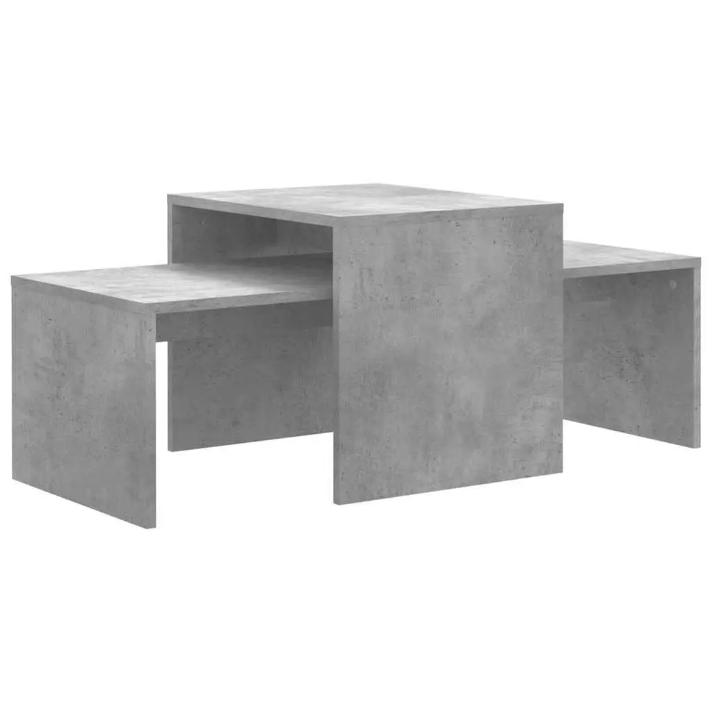 Nesting Coffee Table Set Grey Engineered Wood Living Room Accent