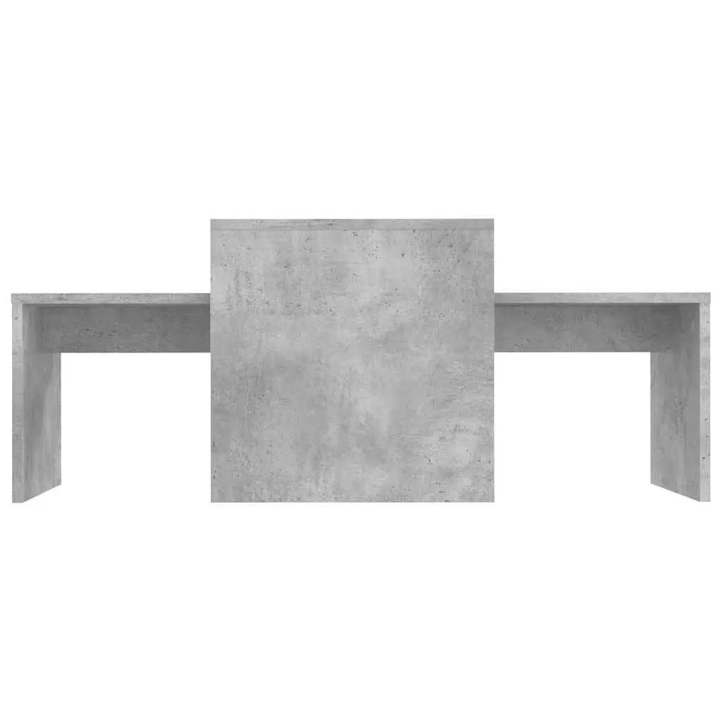 Nesting Coffee Table Set Grey Engineered Wood Living Room Accent