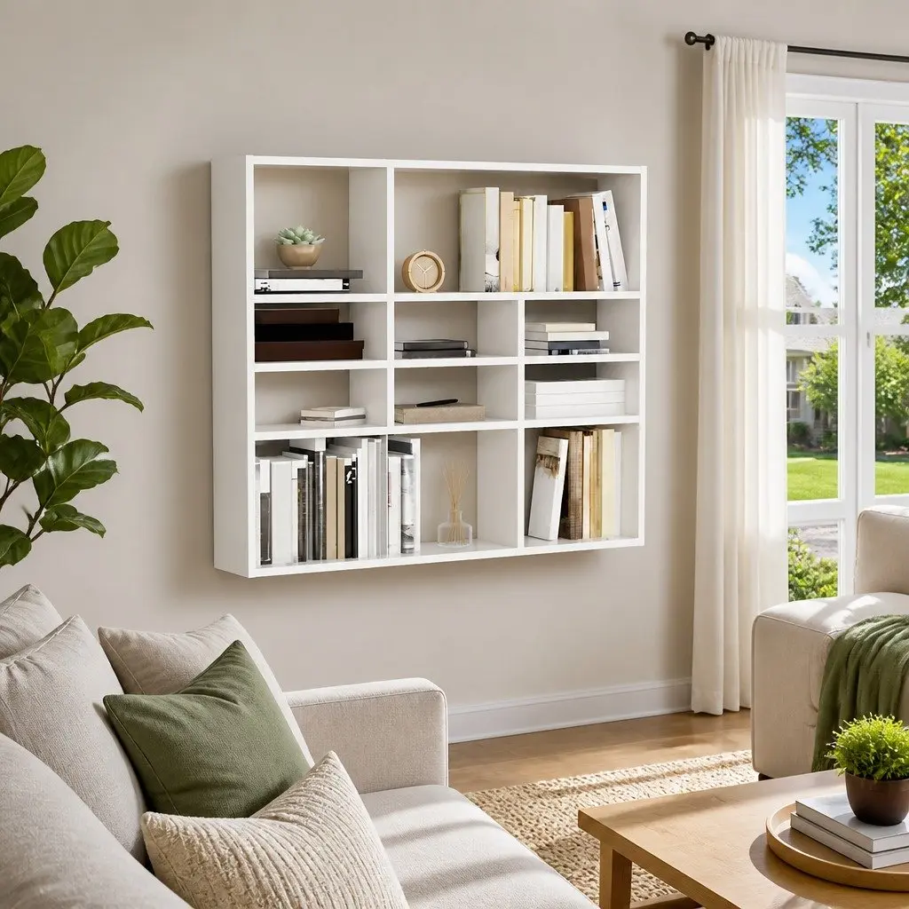 Wall Shelf Display Organiser 90x16x78 cm White