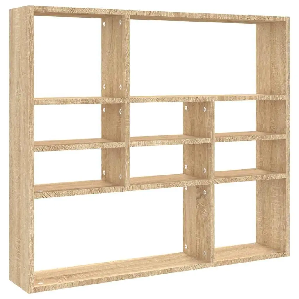 Wall Shelf Unit with 10 Open Compartments