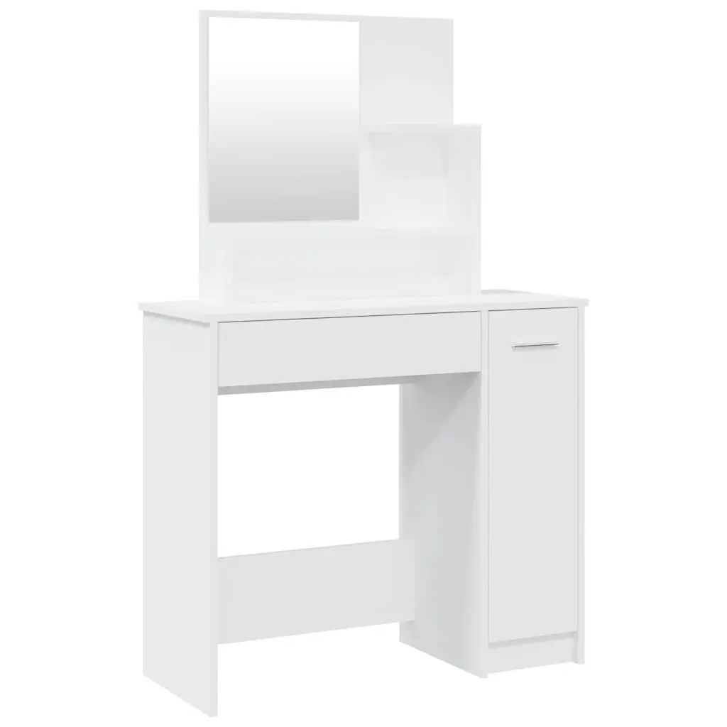 White Vanity with Ample Storage Options