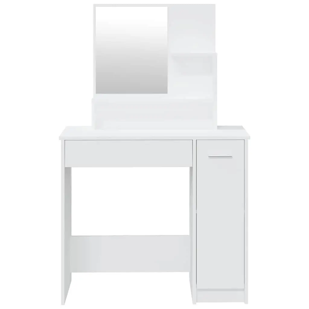 White Vanity with Ample Storage Options