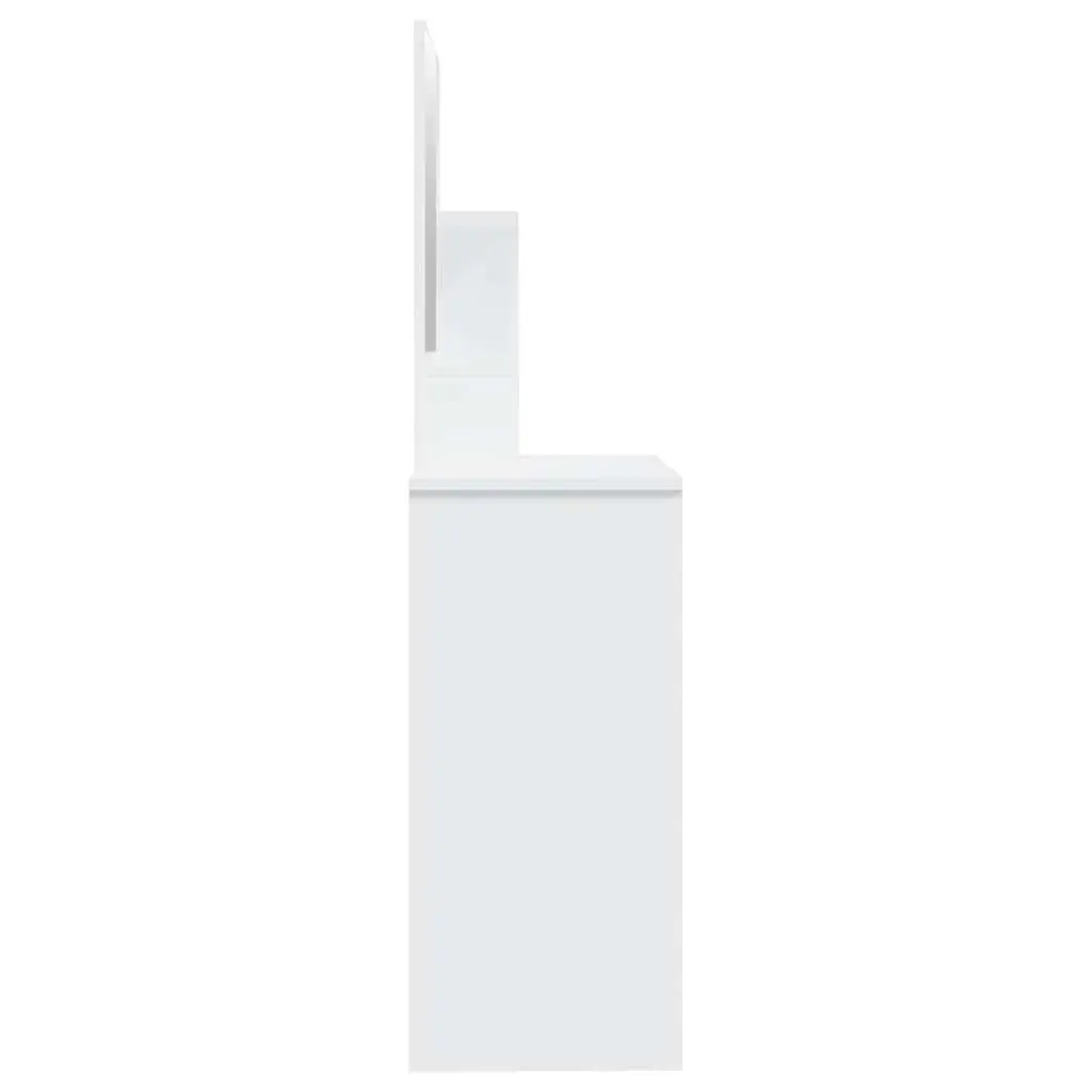 White Vanity with Ample Storage Options