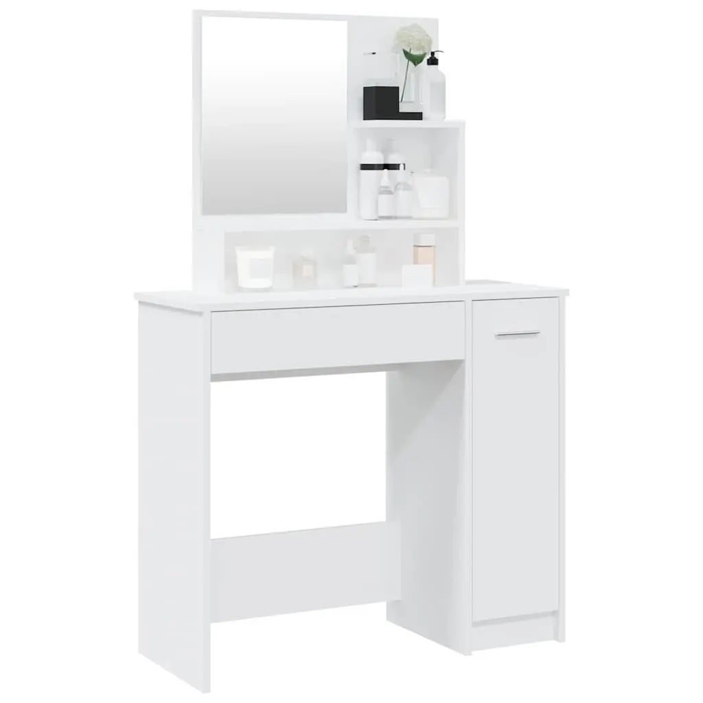 White Vanity with Ample Storage Options